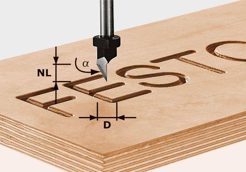 Festool HS S8 D11/60° Script Router Cutter 8mm Shank