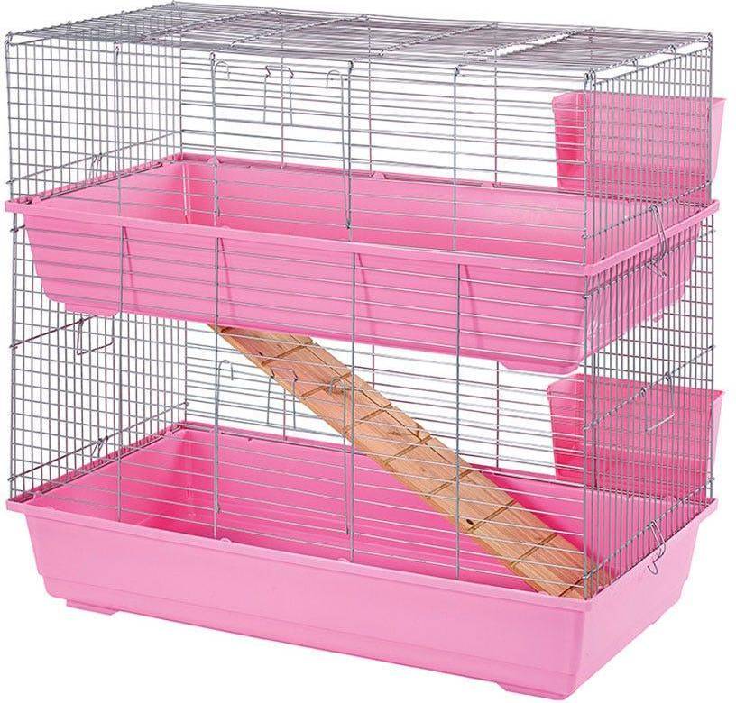 Little Friends 2 Tier Pink Rabbit Cage