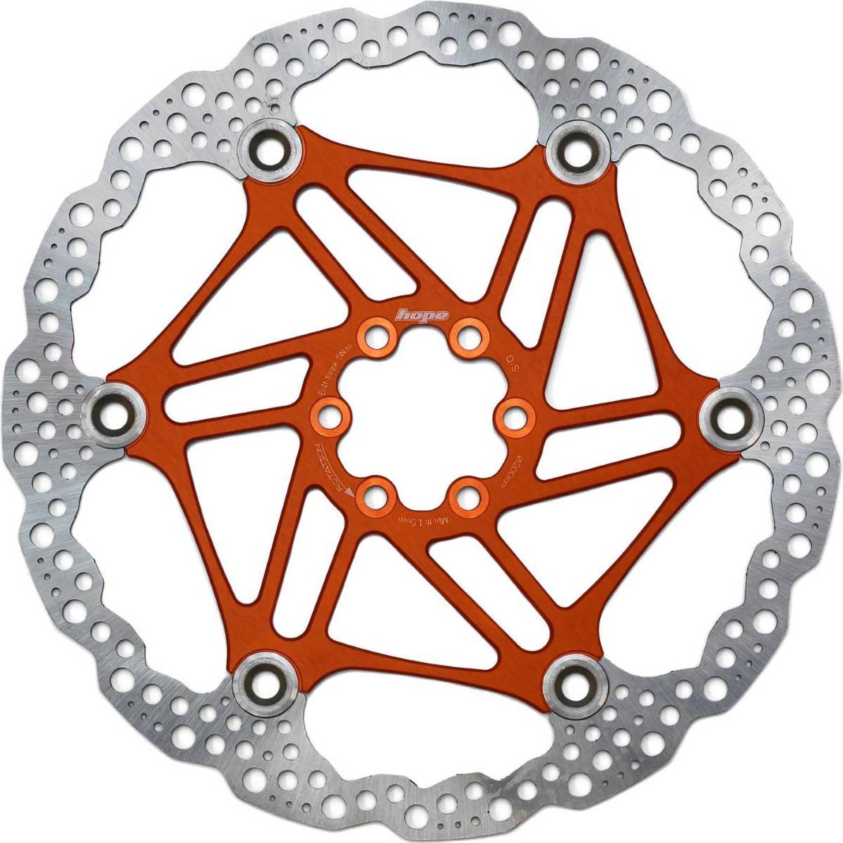 Floating Disc Brake Rotor 200mm 6-Bolt Orange