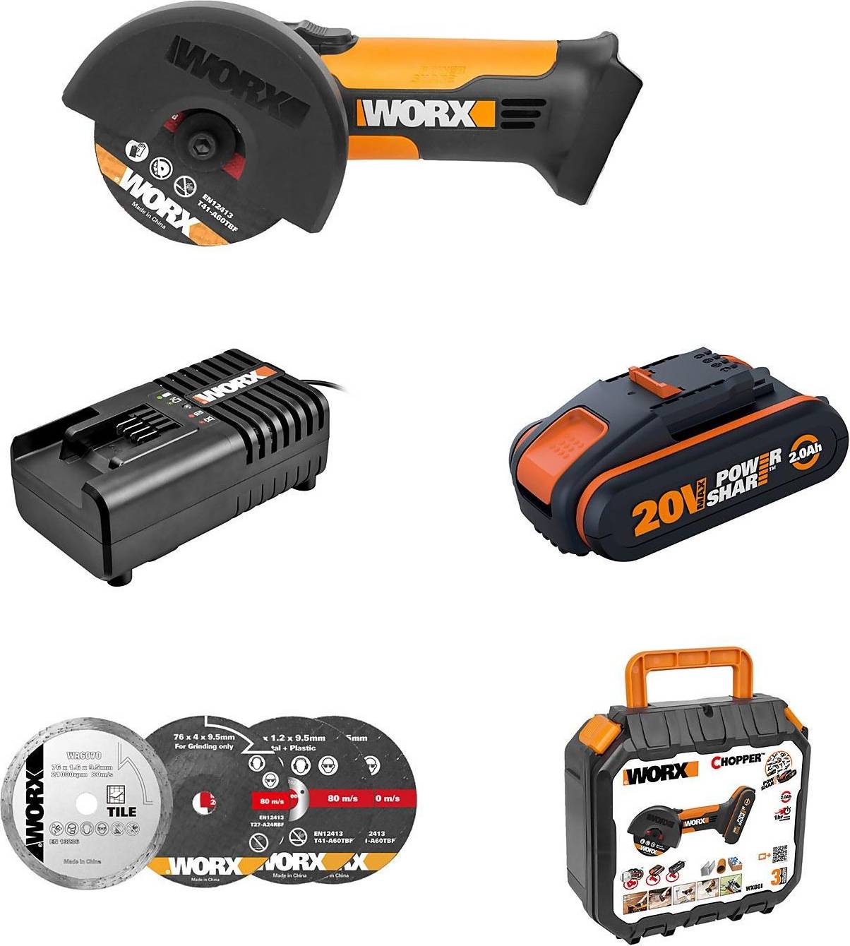 WX801 20V 1 2.0Ah Chopper Mini Cutter.