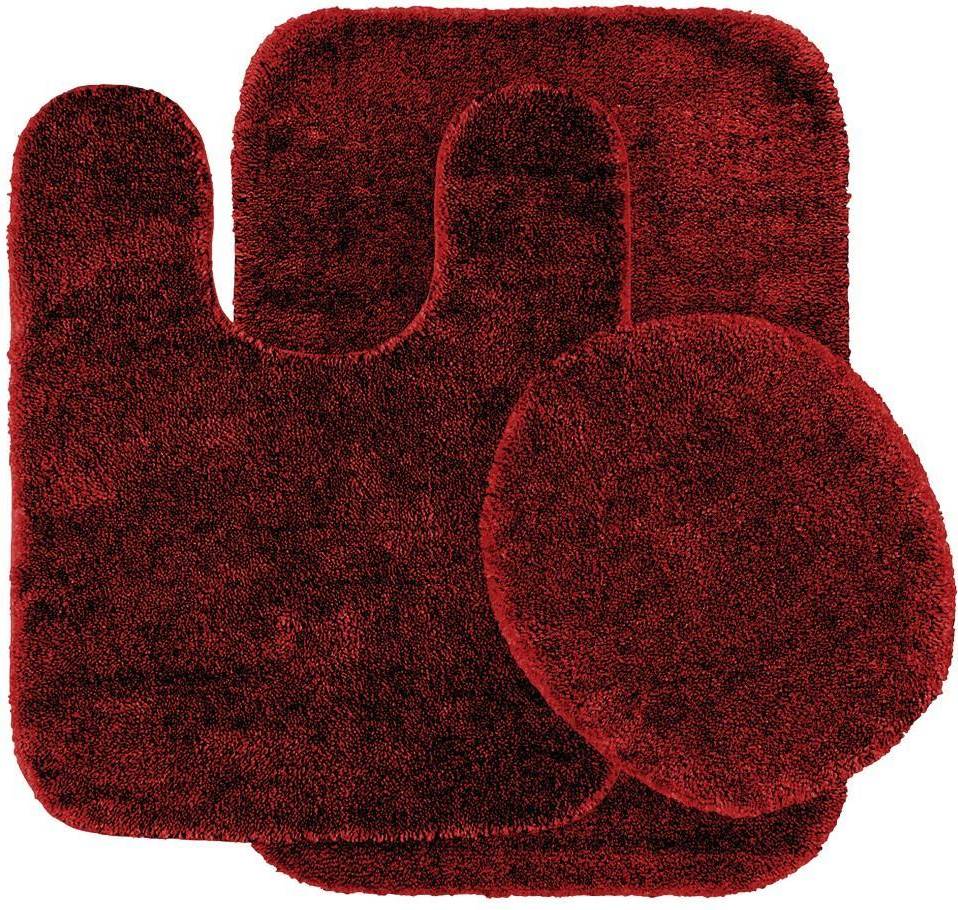 Garland 3pc Traditional Washable Bath Rug Red