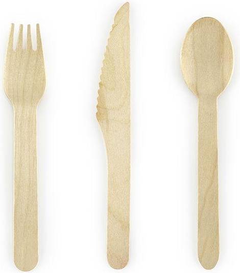 PartyDeco Posate In Legno