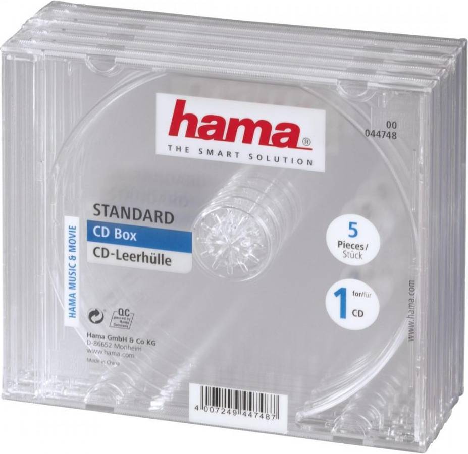 Hama CD Box Transparant 5 Pak
