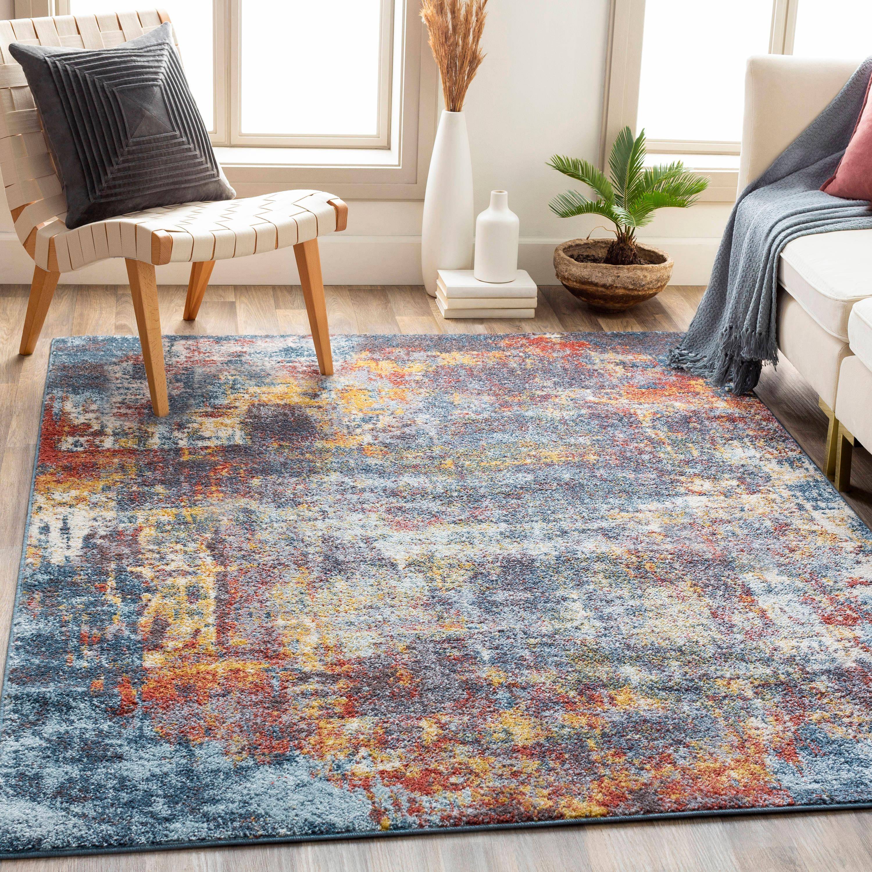 Surya Ankara Multi-Color Rectangle 6 Multicolour, Blue