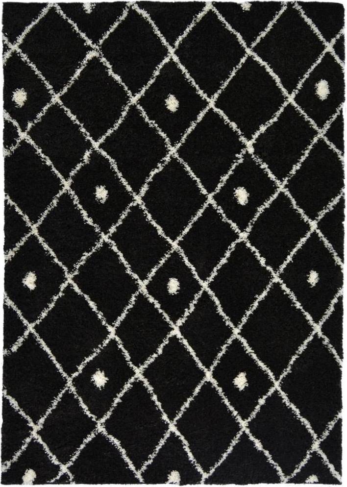 Large black and white rug Very Snug Diamonds Rug Black