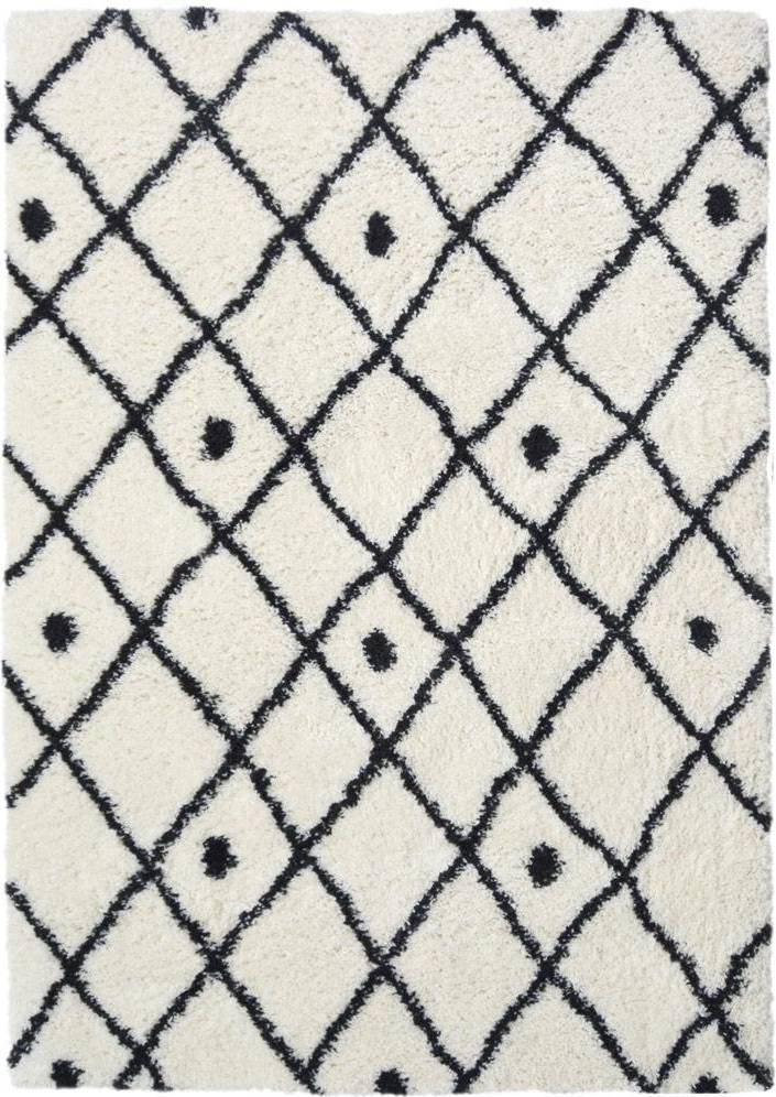 Large black and white rug Very Snug Diamonds Rug White