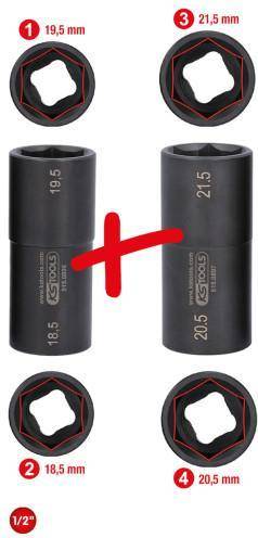 KS Tools 515.0895 1/2 Inch Special Aluminium Rim Socket Set Socket Bit