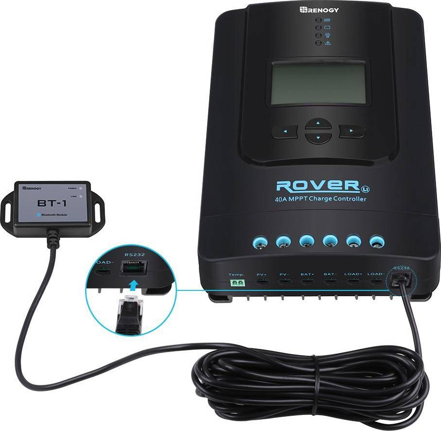 Renogy batteries Renogy Rover Li MPPT Solar Charge Controller 40 Amp with Bluetooth Module