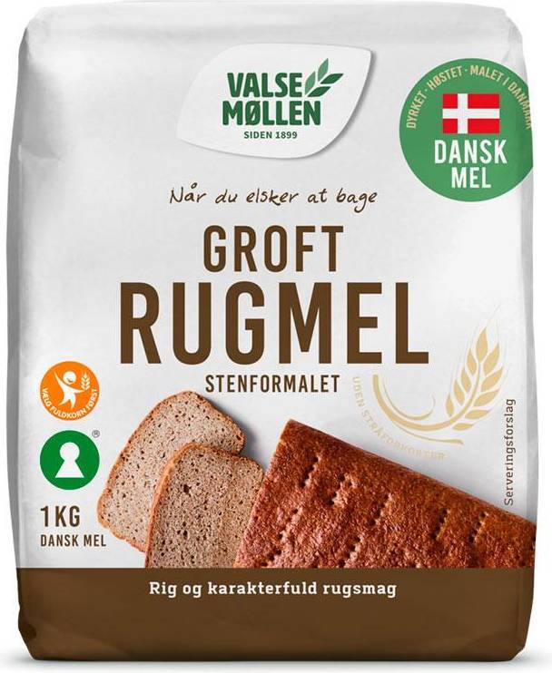 Valsemøllen Groft Rugmel 1000g 1pack