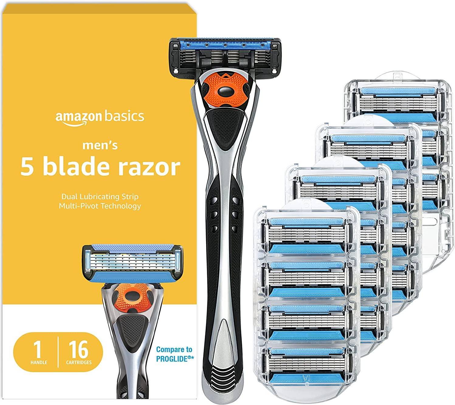 Amazon Basics 5-Blade Razor + 16 Cartridges