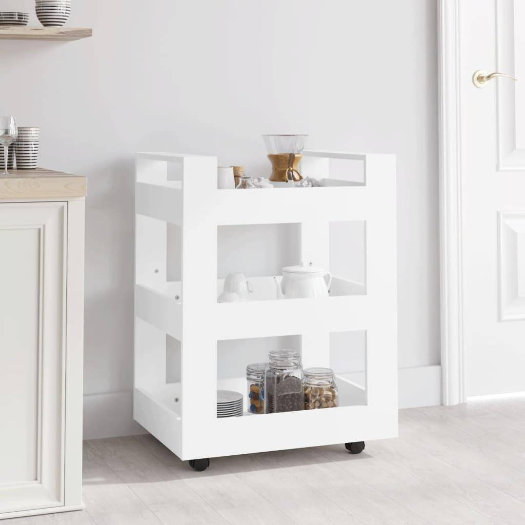 vidaXL Kitchen Engineered Organiser Rack Trolley Table