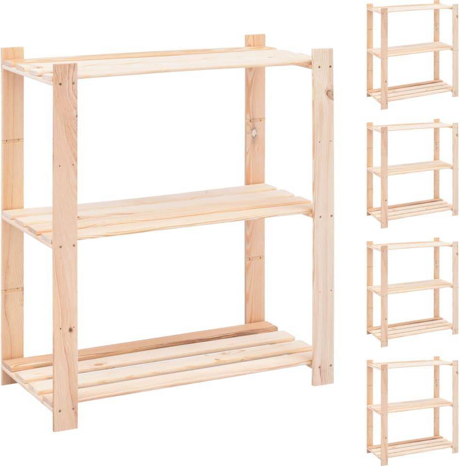 vidaXL 3-Tier Storage Racks Shelving System