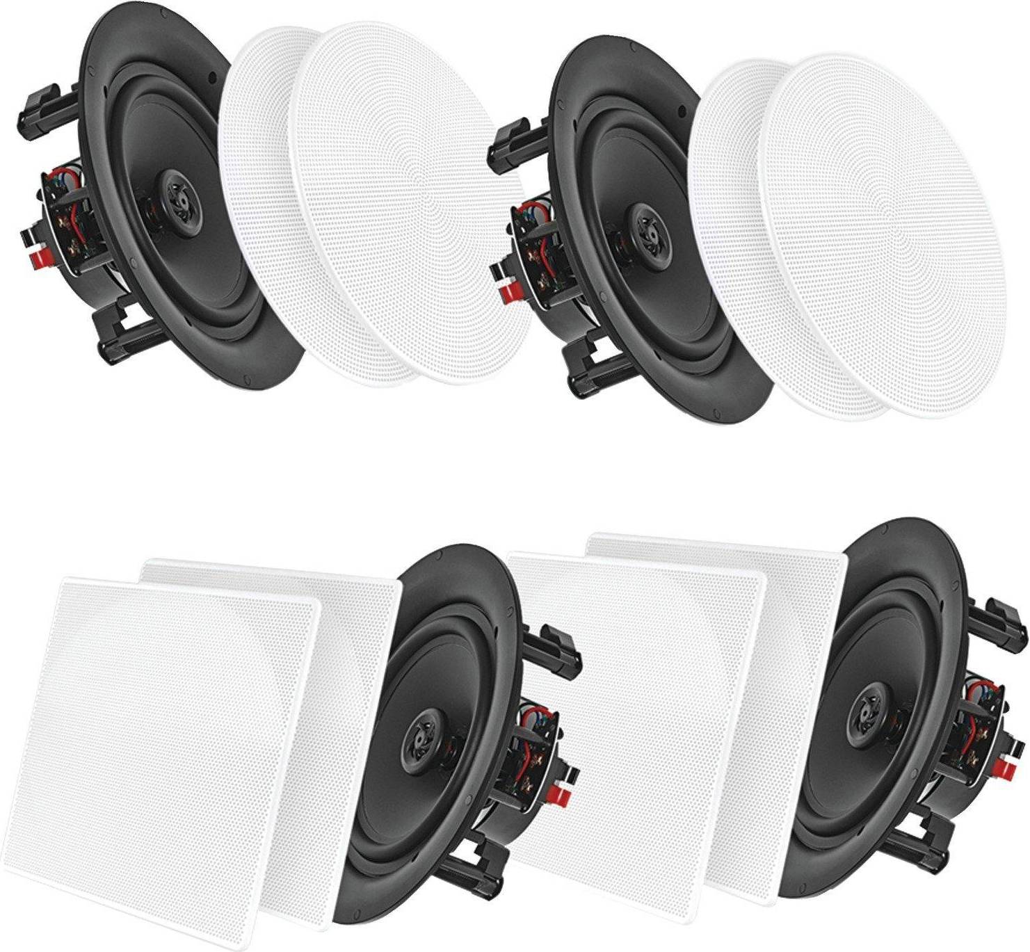 Sound Around 8 Inch Bluetooth In-Wall In-Ceiling Speakers 4 Pack