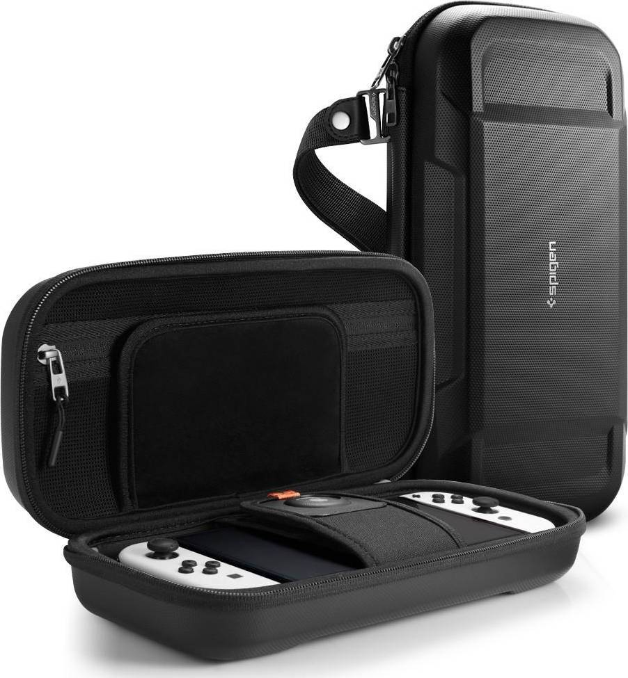 Nintendo switch oled Spigen Nintendo Switch OLED Etui Rugged Armor Pro Sort