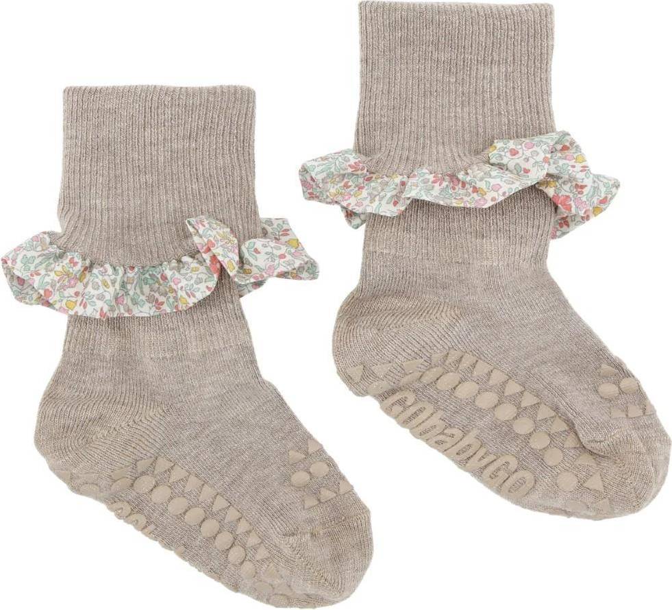 Liberty Ruffle Socks - Sand