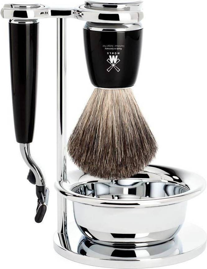 Mühle Rytmo Rakset 4-delar Mach3 Svart: Pure badger