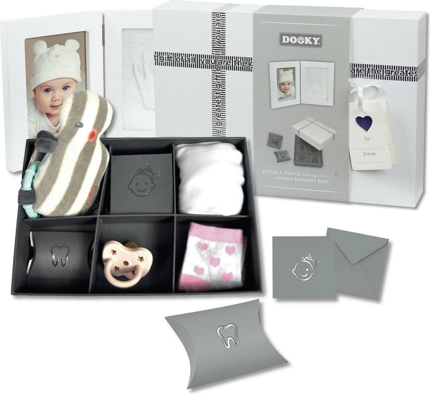 Handprint Double Frame Memory Box