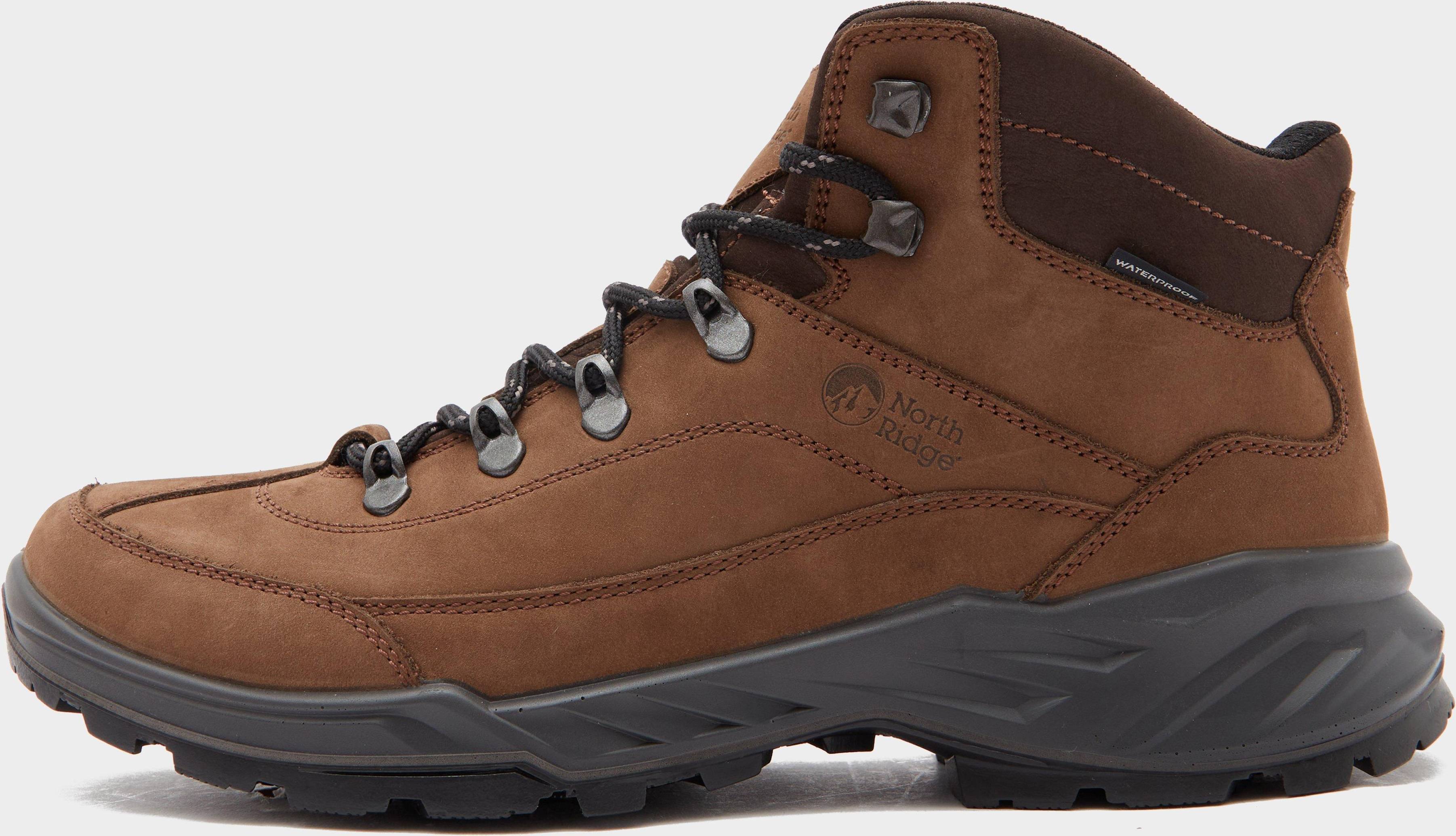North Ridge Rambler Waterproof Mid Walking Boots - Brown