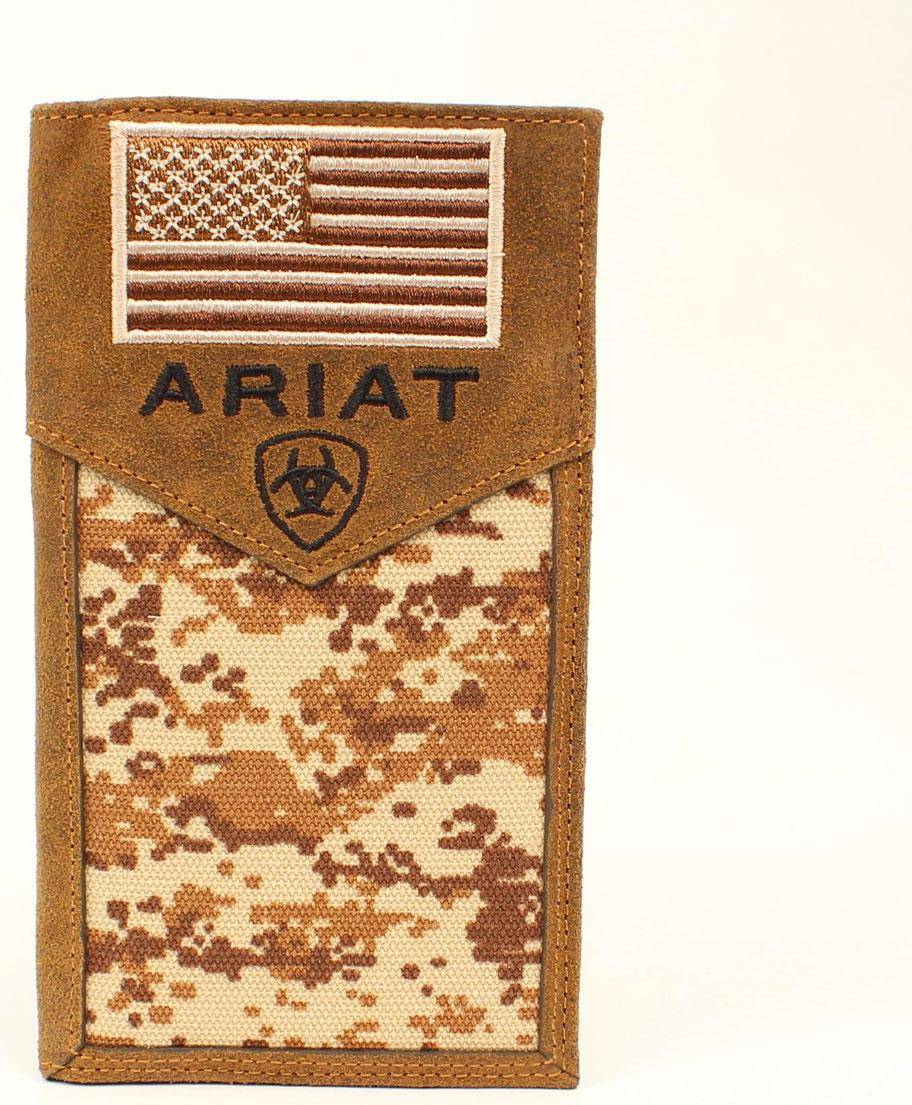 Ariat Digital Camo Flag Rodeo Wallet