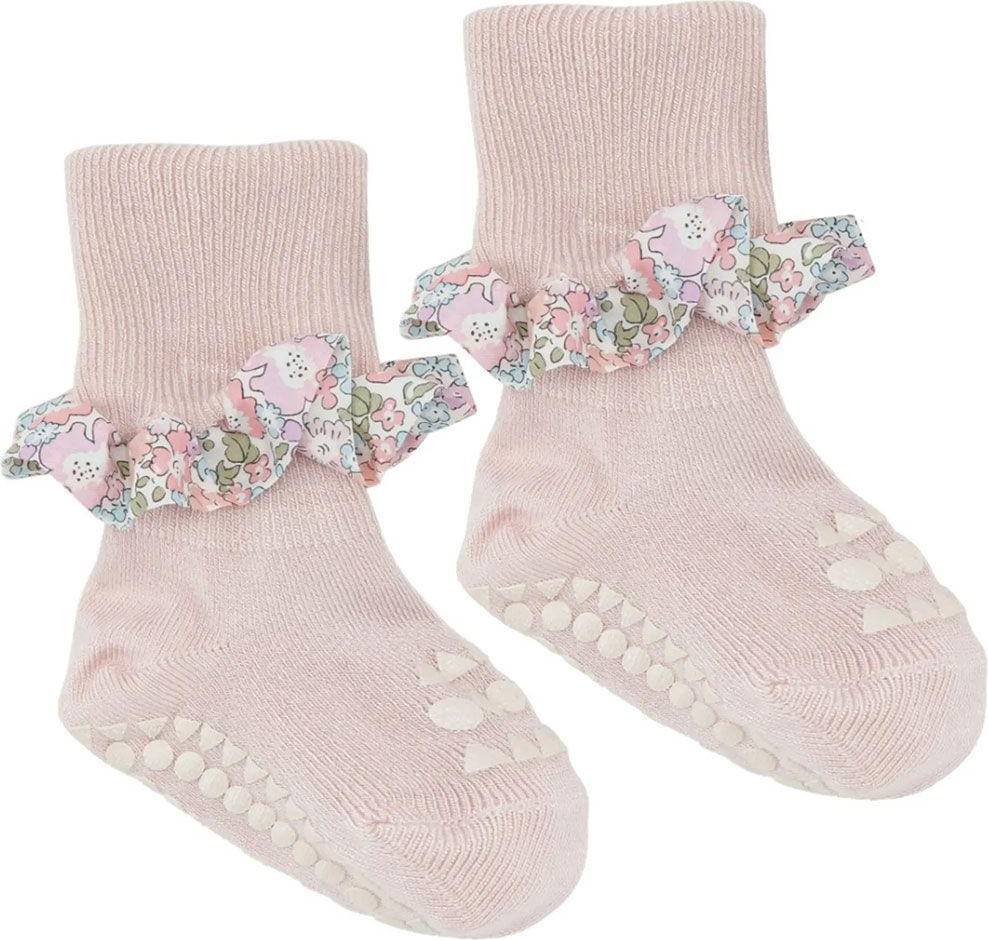 Liberty Ruffle Socks - Soft Pink