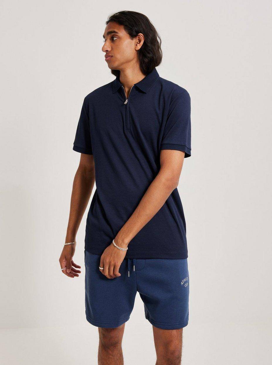Polo Met Rits - Bleu