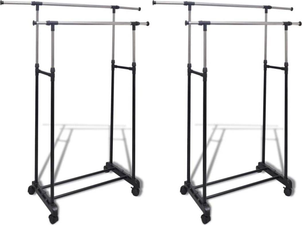 vidaXL 2x Adjustable 2 Clothes Rack