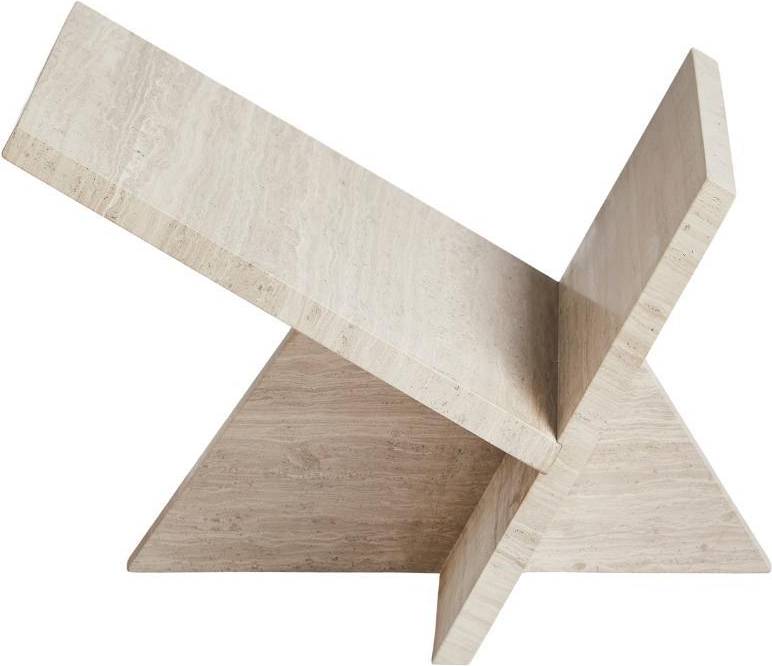Woud Magazine Holder Medium Travertine Newspaper Rack