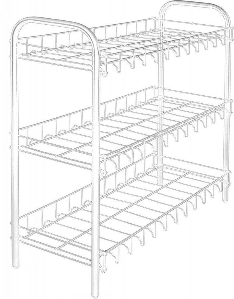 Metaltex 3-Tier 3 Silver Shoe Rack