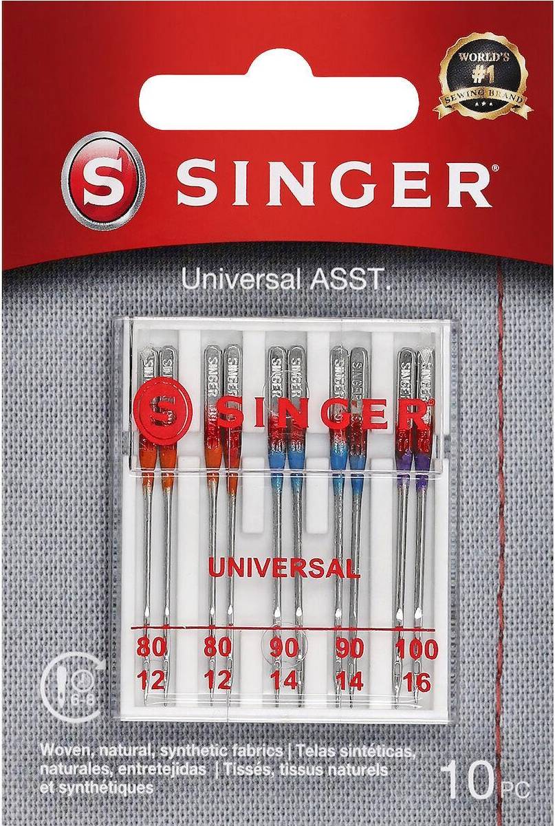Sewing machine needles Singer Universal Regular Point Machine Needles Assorted Sizes 10ct