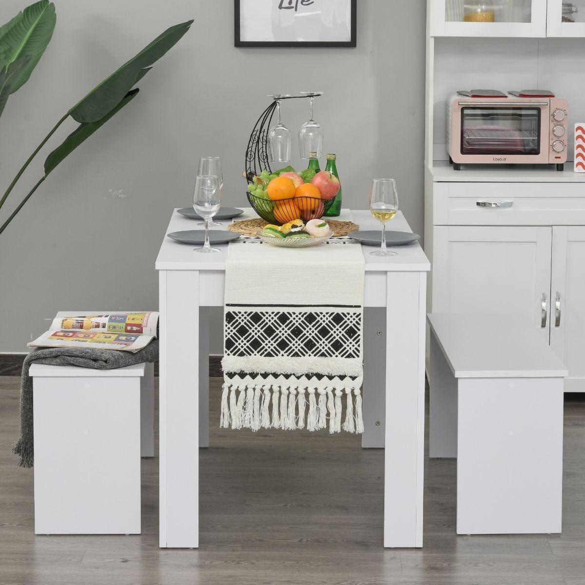 Homcom Modern Table 2 Bench Seats