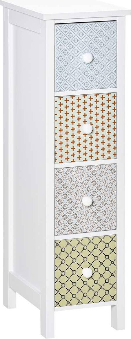 Slim bathroom storage cabinet Homcom Drawer Storage Cabinet