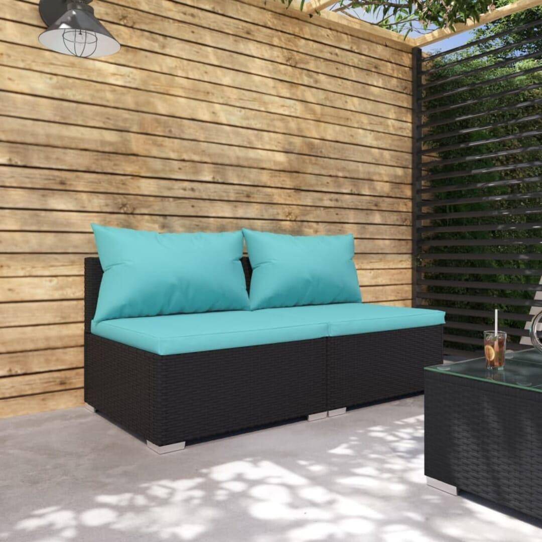 Rattan lounge vidaXL 2-teiliges Poly Rattan Lounge-Set