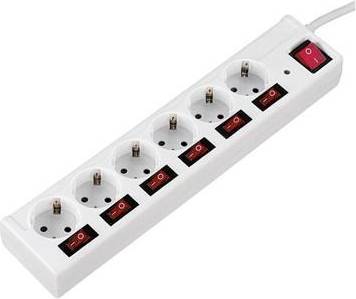 Hama Power Strip 6 Outlets Surge Protection