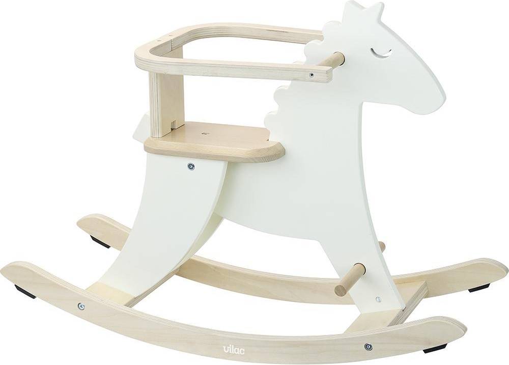 Vilac Ivory White Rocking Horse & Security Loop, Ride Ons