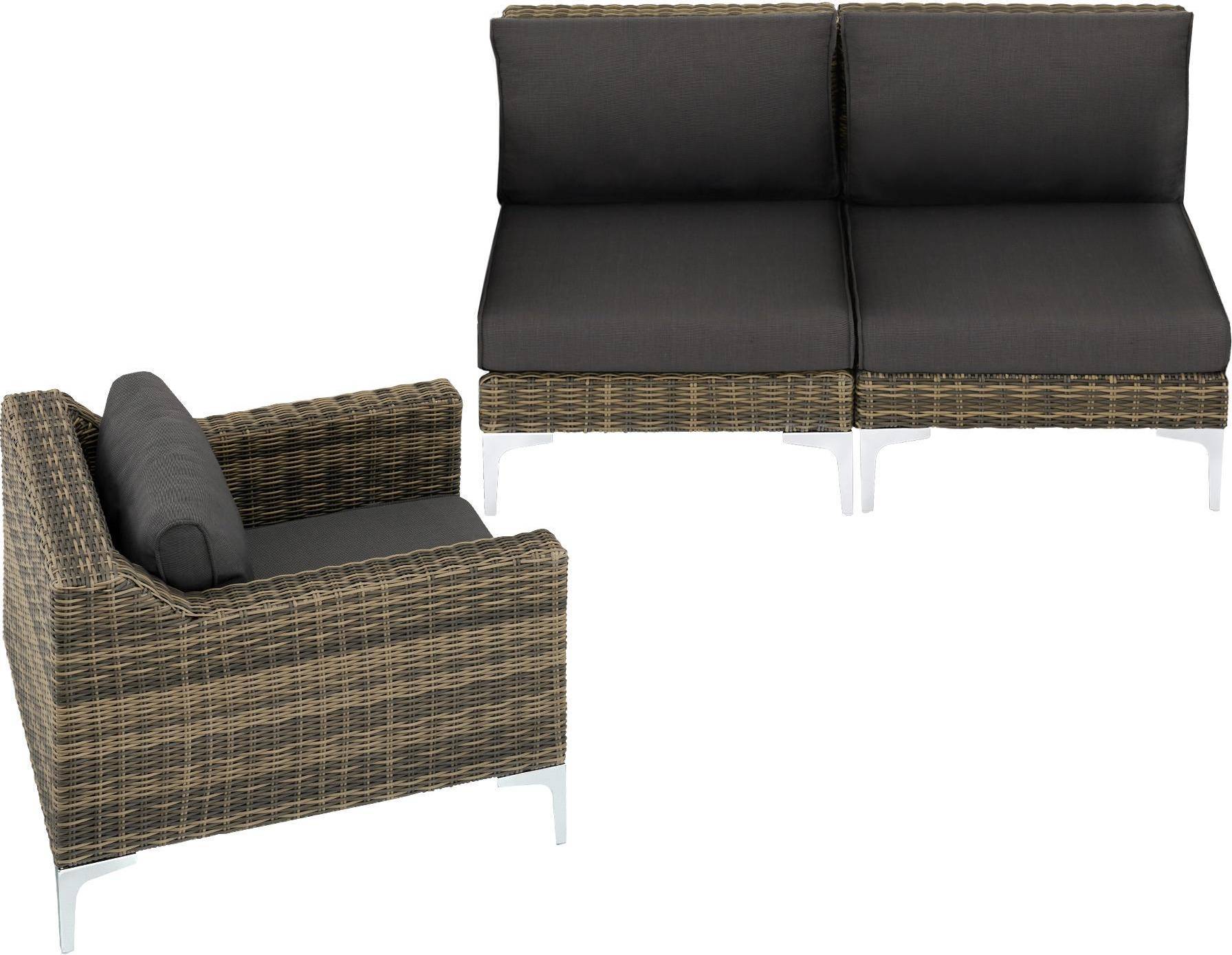 Gartenlounge tectake Gartenlounge, Modulares Rattanset