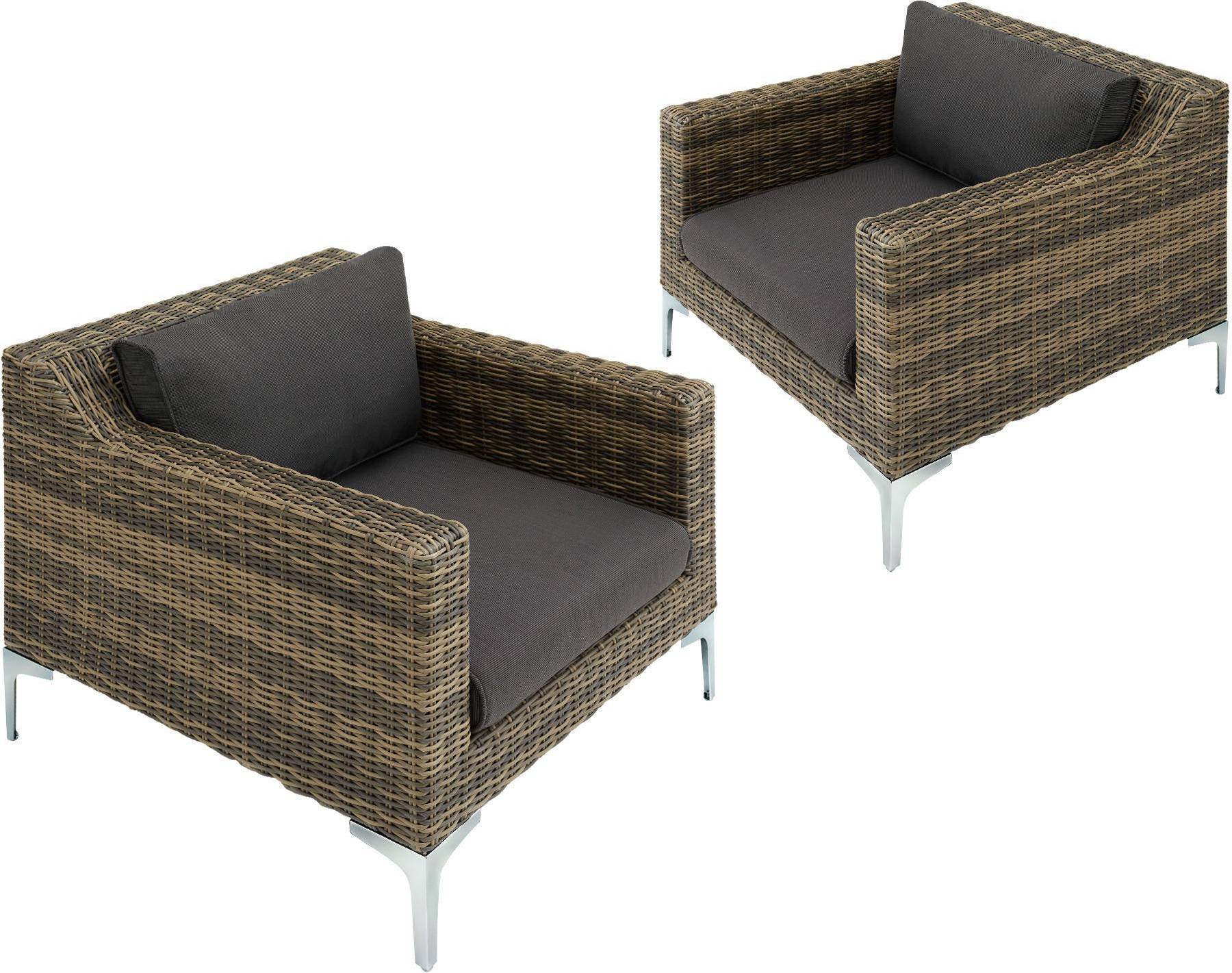 Gartenlounge tectake Gartenlounge, Modulares Rattanset