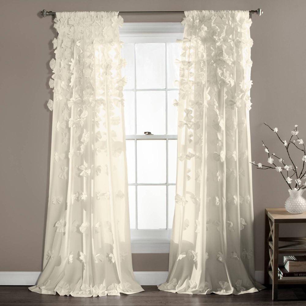 Sheer window curtains Lush Decor 95"x54" Riley Sheer Window