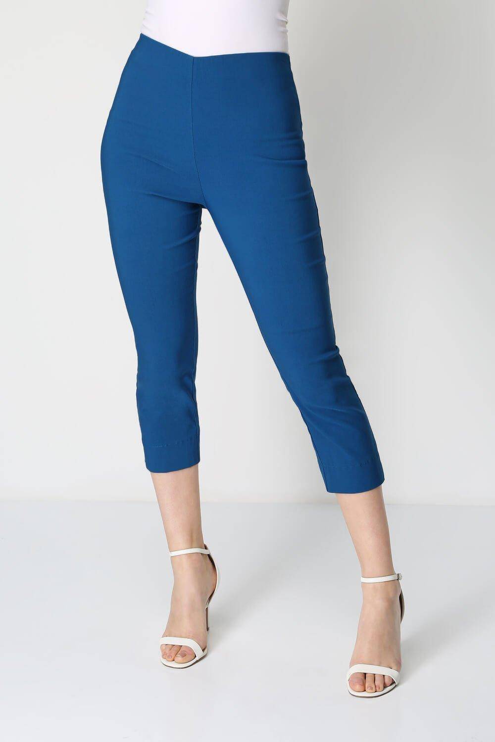 Roman Cropped Stretch Trouser - Blue