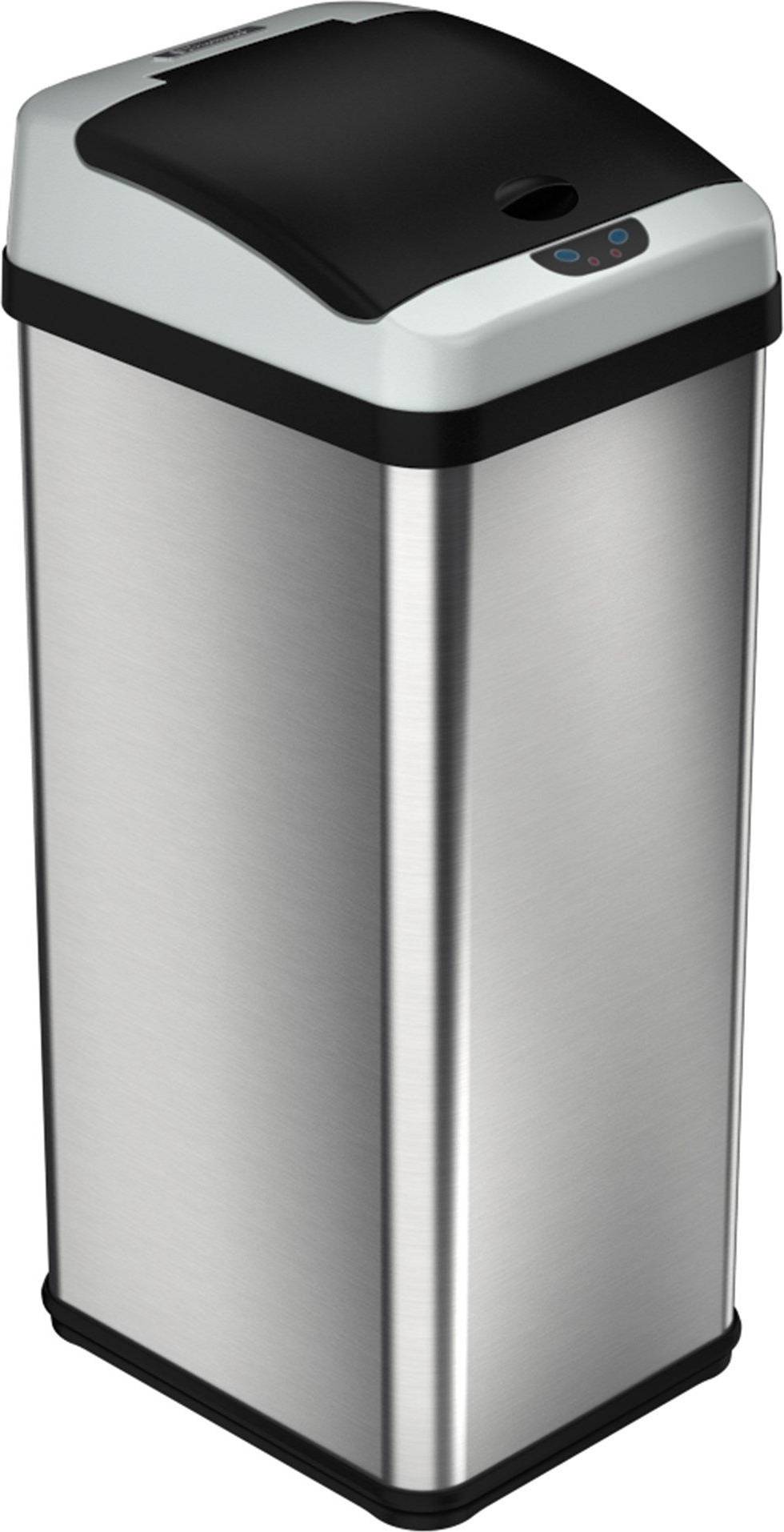 13 gallon kitchen trash can itouchless Rectangular Extra-Wide Automatic Sensor Trash Can 13gal