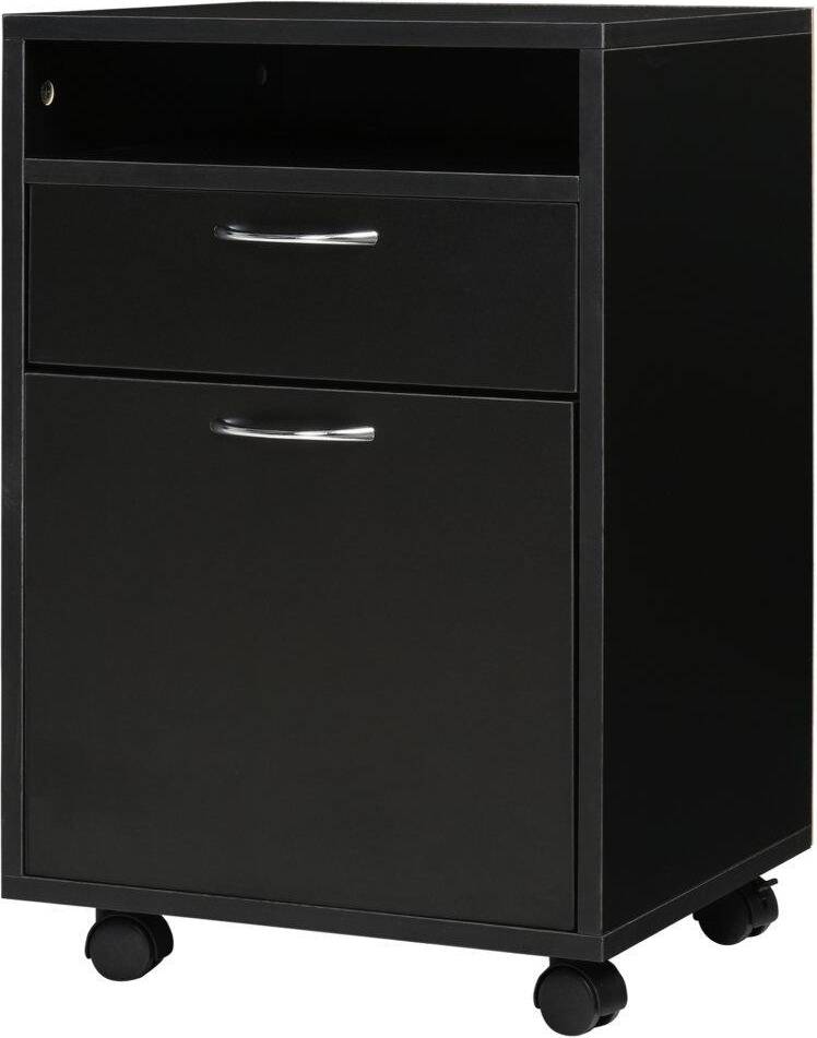 Black cupboard handles Homcom Filing With Drawer Storage Cabinet