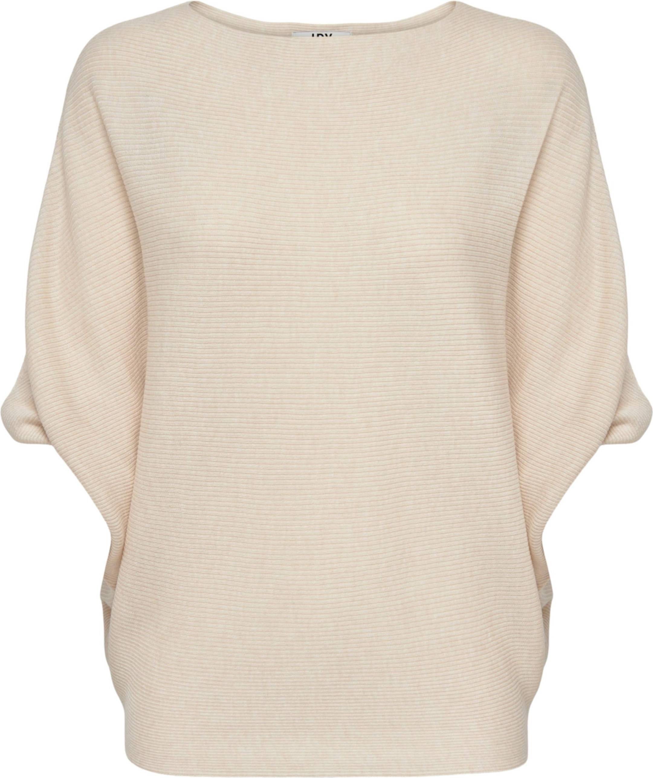 Bat Sleeve Ribbed Sweater - Cream