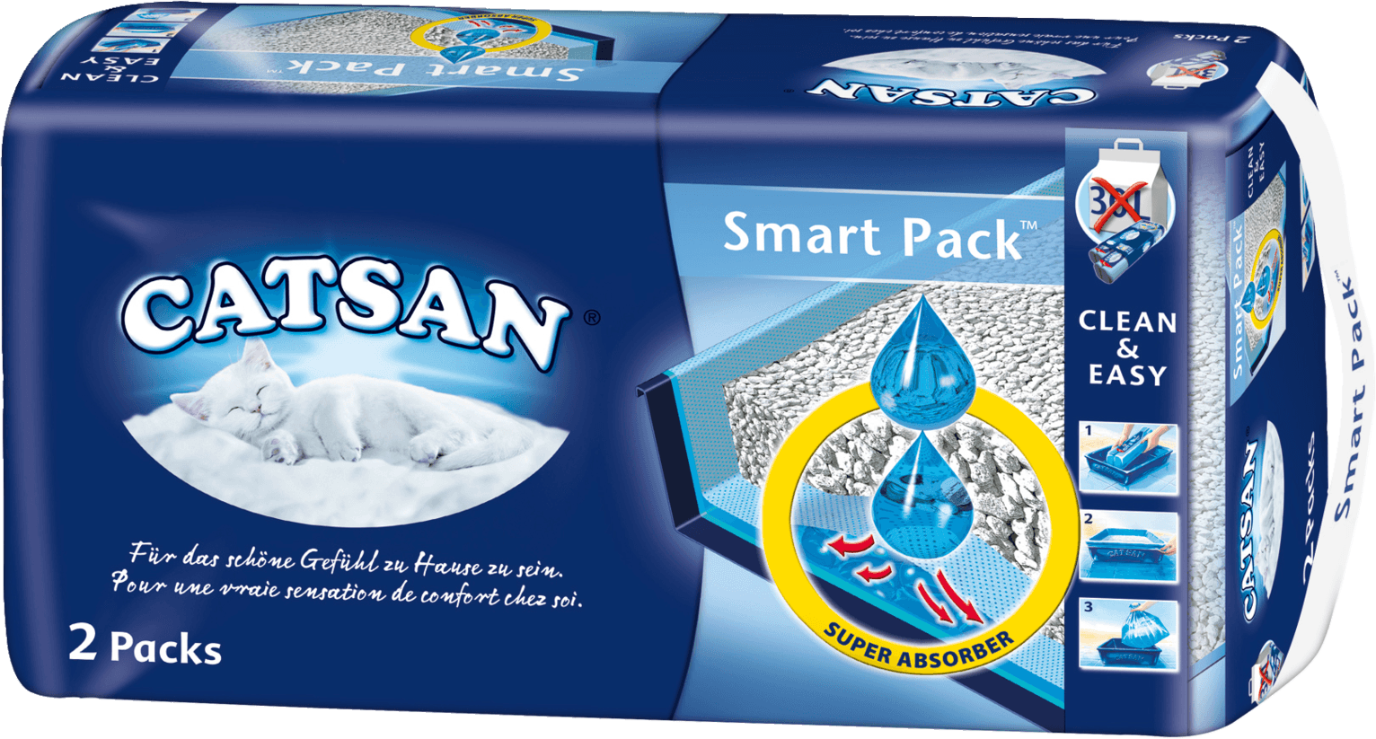 Catsan pack, 2Â packs.