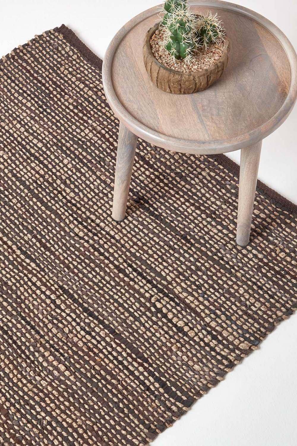 Madras Leather Hemp Rug