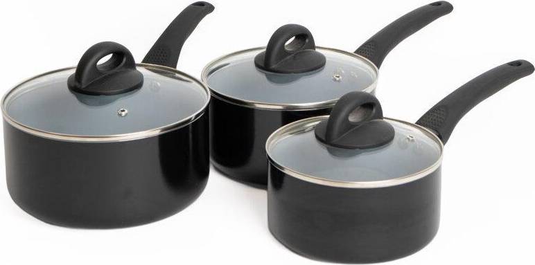 Masterclass Three-Piece Ceramic Cookware Set with lid