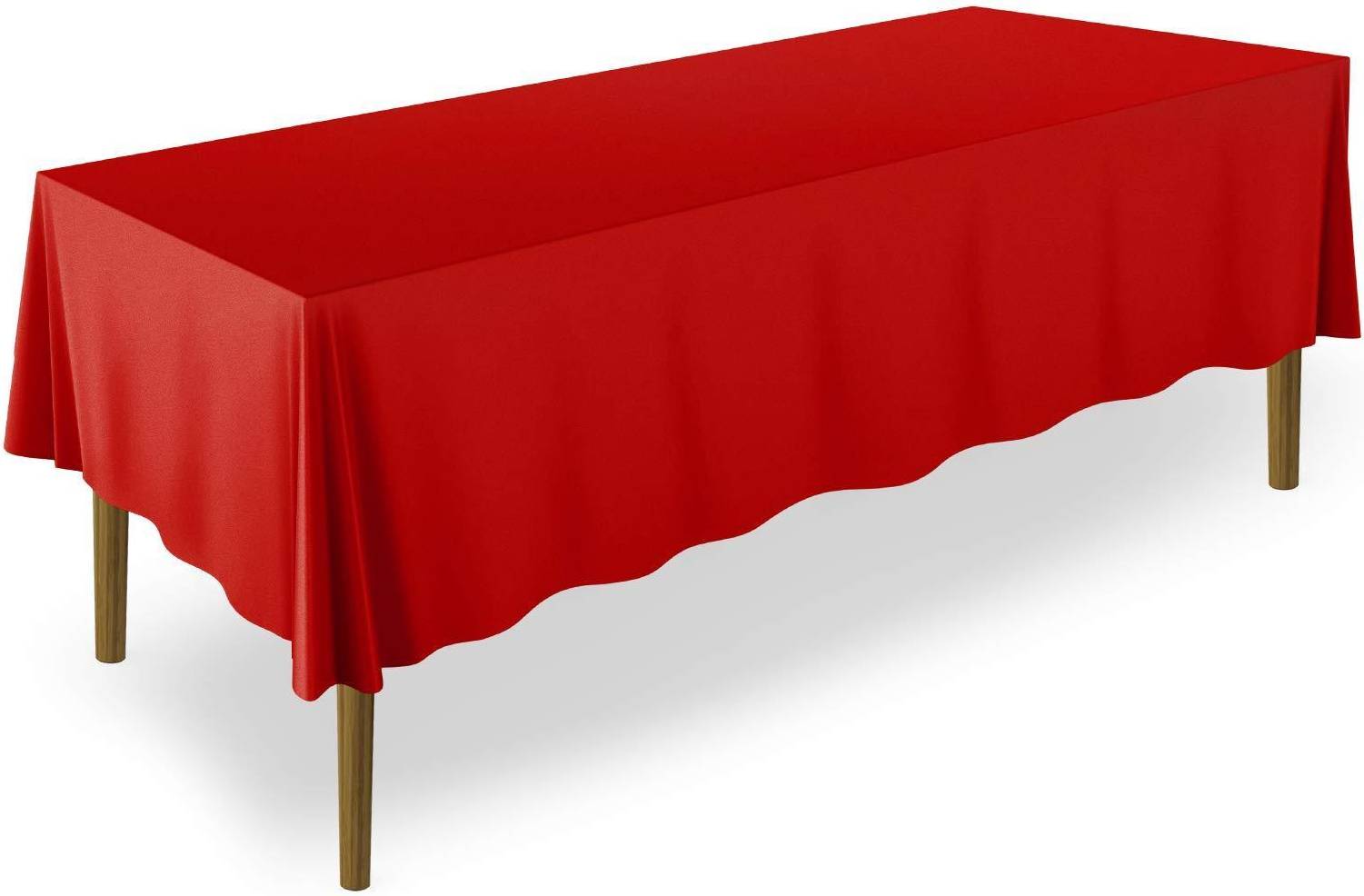 Lann's Linens 70' x 120' Premium Tablecloth Rectangular Polyester Fabric - Red Nappe Rouge
