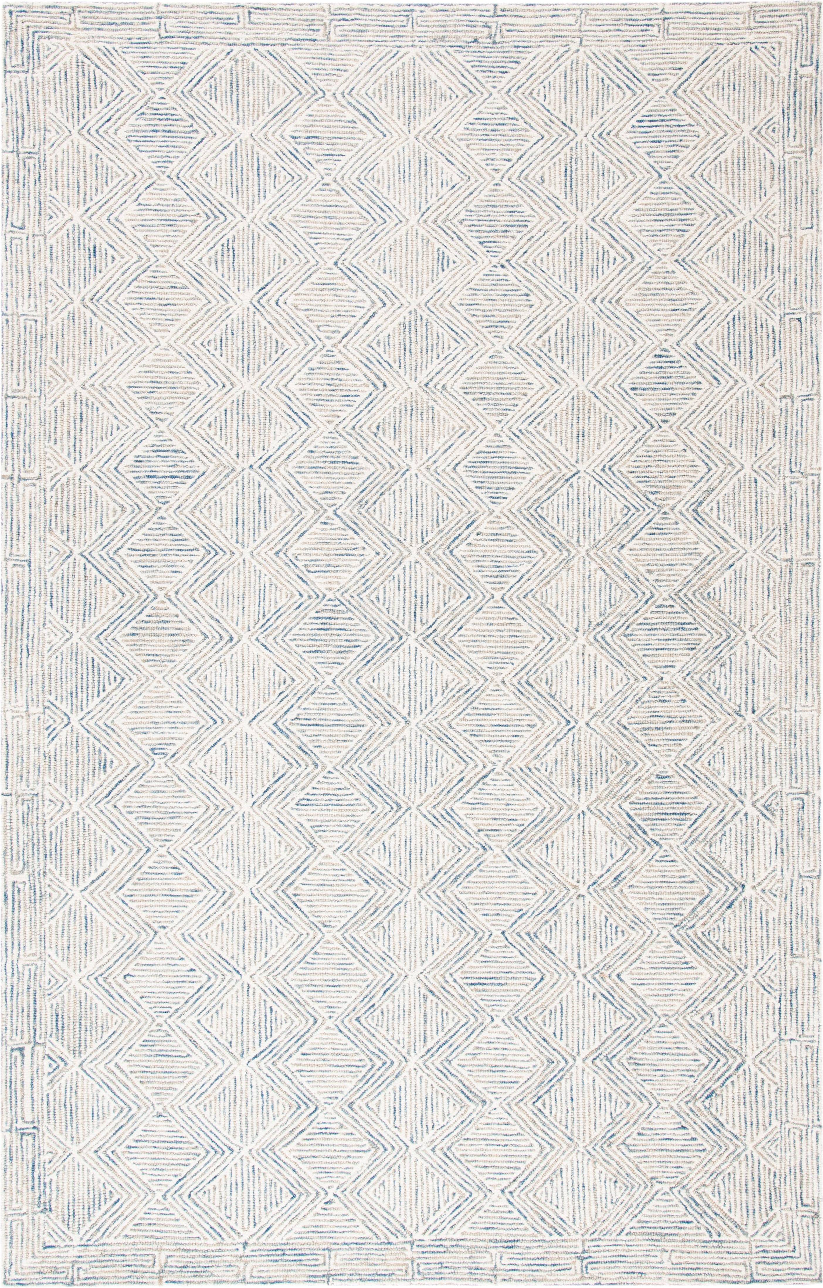Safavieh Micro-Loop Collection White, Blue
