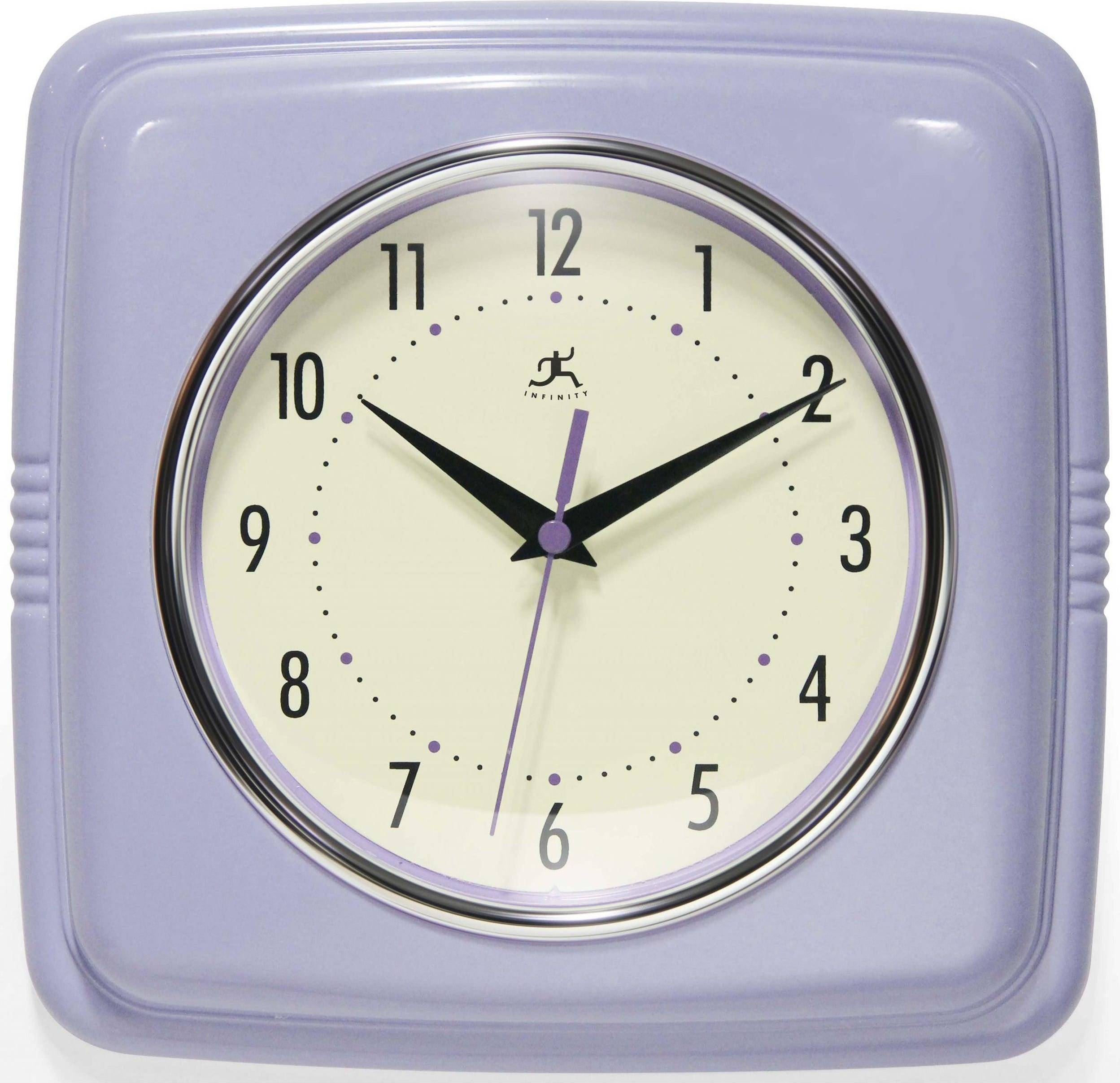 Infinity Instruments Retro 9.25-inch Square Wall Clock