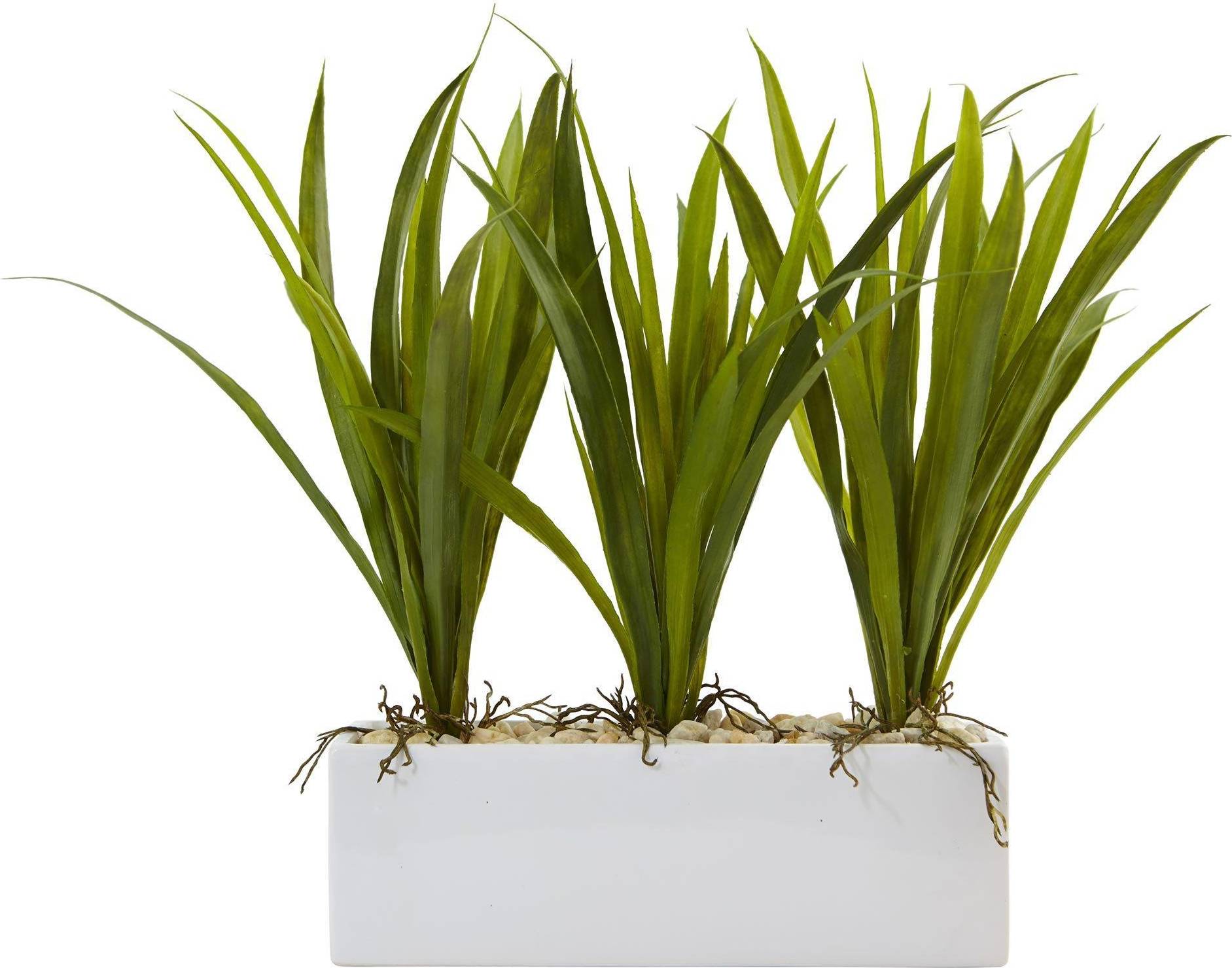Nearly Natural Grass In Rectangular Planter Artificial Plant