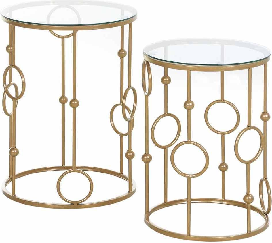 Homcom Nesting Transparent Coffee Table 41cm 2pcs