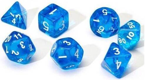 Sirius Blue Translucent Dice Set